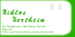 miklos wertheim business card