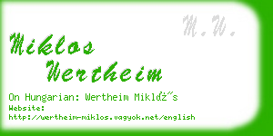 miklos wertheim business card